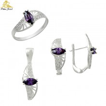 Gümüş zirkon taşlı set